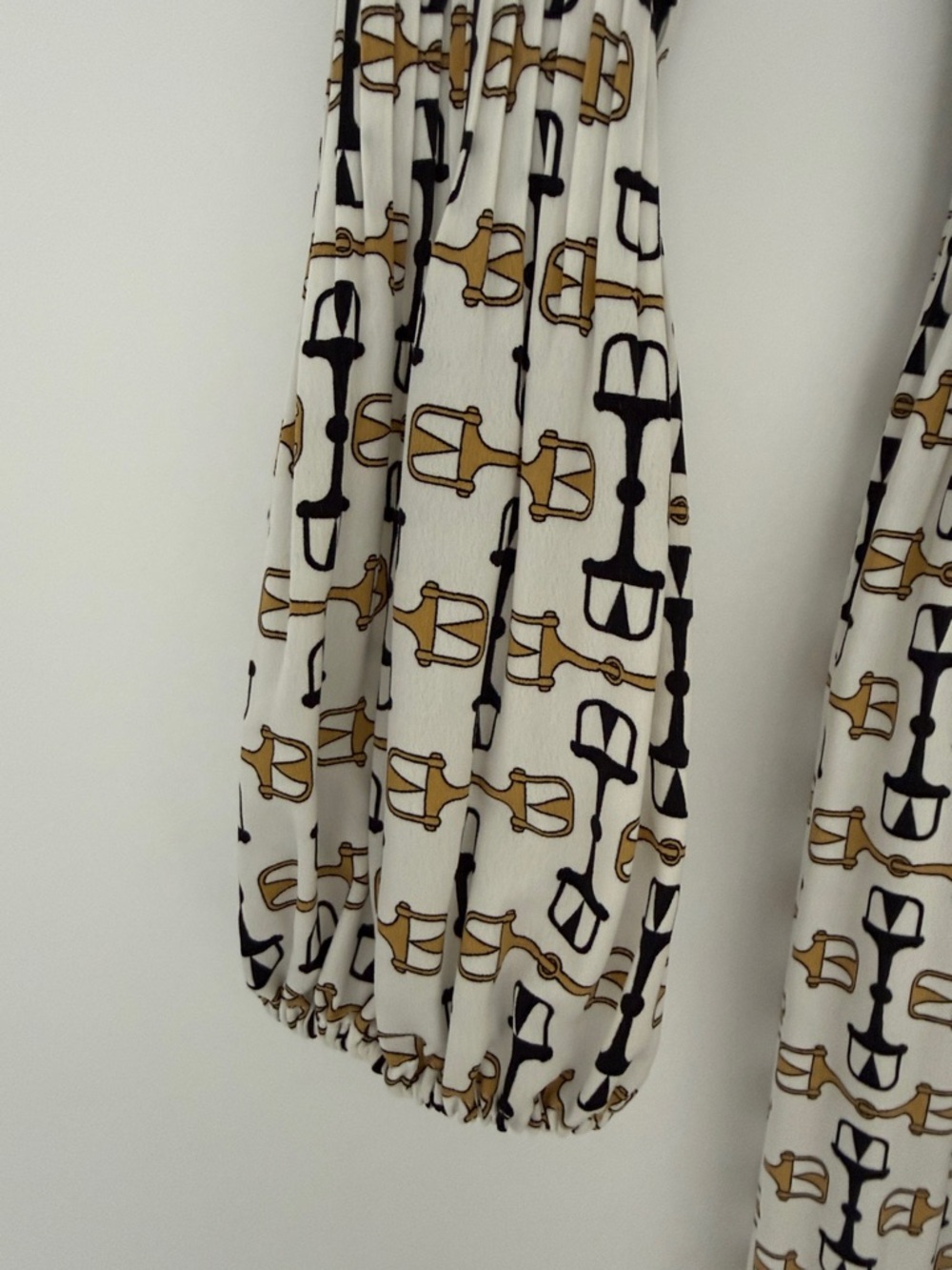 Maje White Black and Gold Geometric-Print Long-Sleeve Dress - Picture 4 of 4